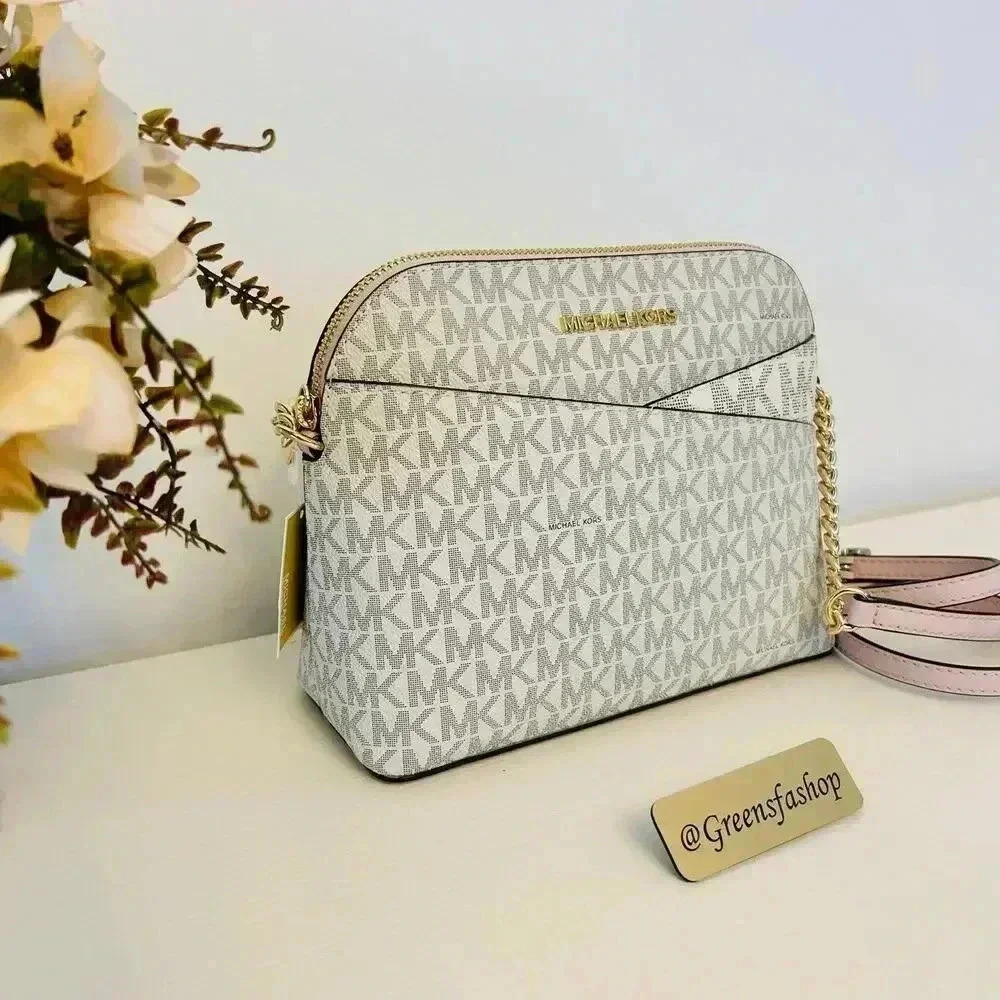 Michael Kors Jet Set Travel Medium Logo Dome Crossbody Bag MK - Picture 2 of 9